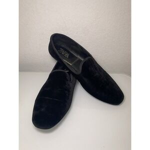Zara Black Velvet Flats